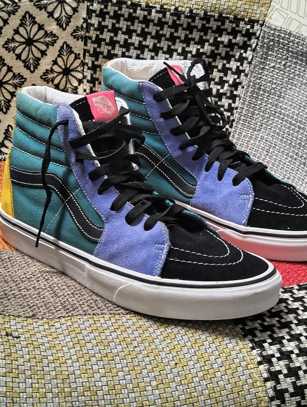 Vans Sk8-Hi Yacht Club Colorblock Sneakers Teal Periwinkle Black Men's